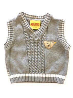 Toddler V-Neck Vest with Cable Knit detail. NEW